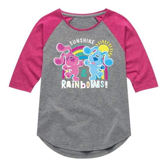 Blue Clues & You! - Sunshine and Rainbows - Toddler And Youth Girls Raglan Graphic T-Shirt