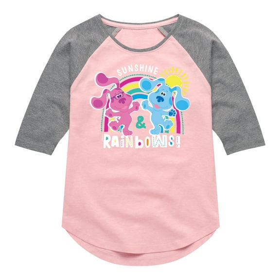 Blue Clues & You! - Sunshine and Rainbows - Toddler And Youth Girls Raglan Graphic T-Shirt