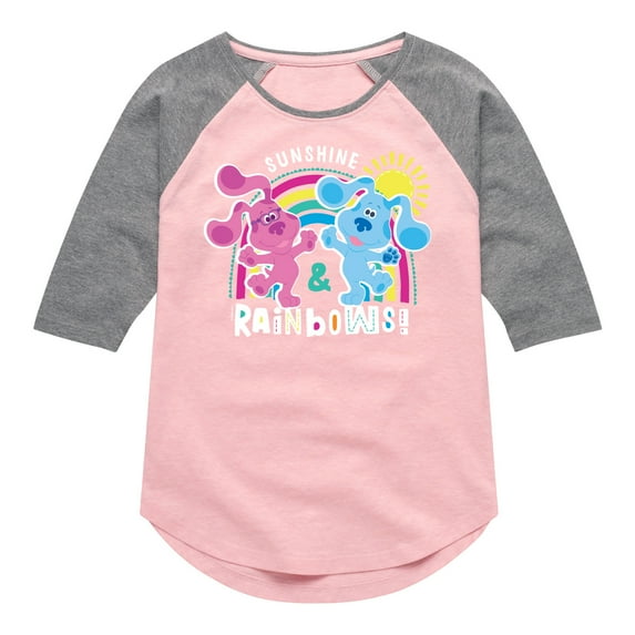 Blue Clues & You! - Sunshine and Rainbows - Toddler And Youth Girls Raglan Graphic T-Shirt