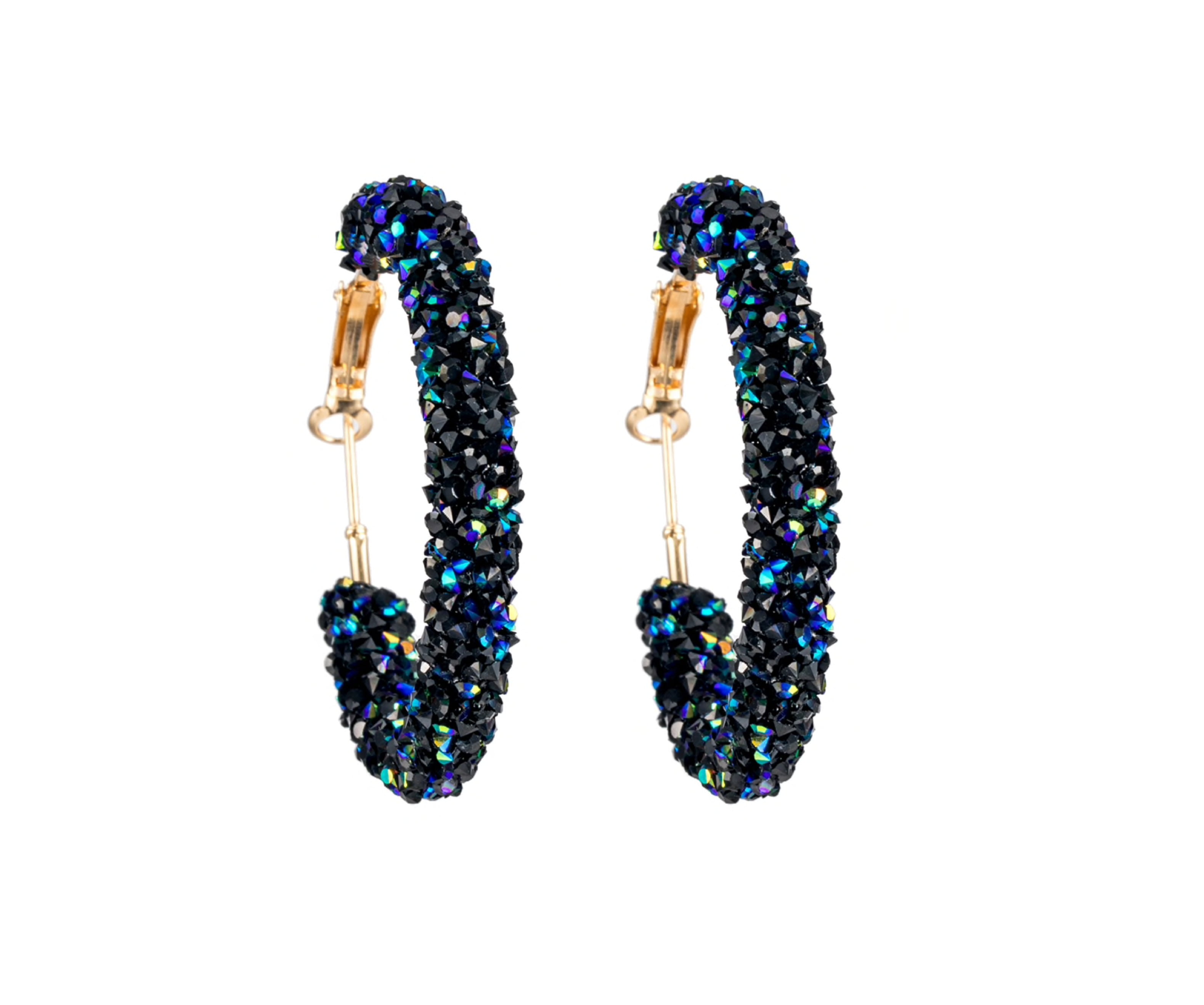 Swirling Crystal Cluster Hoop Earrings main image 0