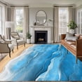 thumbnail image 1 of Blue Coastal Beach Area Rugs 5'x8', Washable Small Throw Rugs for Classroom Bedroom, Summer Nautical Ocean Beige Seaside Indoor Outdoor Rug Non-Slip Low Pile Carpet Runner Reversible Floor Mats, 1 of 8