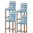 thumbnail image 1 of Blue Coastal Beach Bar Stool Covers Set of 4, Nautical Starfish Coral Vintage Wooden Stretch Bar Chair Covers with Backs, Removable Pub Counter Height Chair Cover for Kitchen Dining Room Cafe, 1 of 7