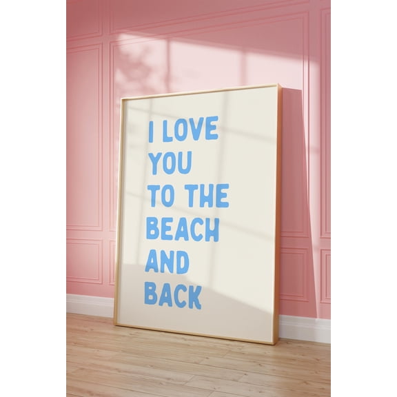 Blue Coastal Beachy Room Boho Beach Trendy Typography House Decor Unframed Paper Print