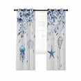 thumbnail image 1 of Blue Coastal Blackout Curtains 45 Inches Long for Bedroom,Summer Eucalyptus Leaves Beach Ocean Starfish Nautical Thermal Insulated Room Darkening Black Out Curtain Panels Grommet Drapes for Windows, 1 of 8