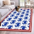thumbnail image 1 of Blue Coastal Carb Area Rugs 3'x5', Washable Small Throw Rugs for Living Room Bedroom, Nautical Ocean Marine Life Red Striped Indoor Outdoor Rug Non-Slip Low Pile Carpet Runner Reversible Floor Mats, 1 of 8