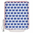 thumbnail image 1 of Blue Coastal Carb Bathroom Shower Curtains with 12 Hooks Polyester Waterproof Shower Curtain for Stalls and Bathtubs Nautical Ocean Marine Life Red Striped Decorative Bathroom Curtain 72x96 Inches, 1 of 9