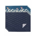 thumbnail image 1 of Blue Coastal Cloth Napkins Set of 4 Reusable Dinner Napkins, Japanese Style Wave Fish Textured Cocktail Napkin Washable Table Napkins for Wedding/Holiday Party/Baby Shower 20"x20", 1 of 7