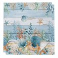 thumbnail image 1 of Blue Coastal Cloth Napkins, Summer Beach Starfish Shell Coral Nautical Washable and Reusable Dinner Napkins Set of 2, Table Napkin for Kitchen Party Birthday Wedding Hotel Housewarming 20"x20", 1 of 9