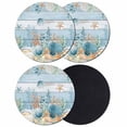 thumbnail image 1 of Blue Coastal Coasters Set of 4, Absorbent Coasters for Drinks, Summer Beach Starfish Shell Coral Nautical Coaster for Desk Coffee Table Protection, Home Decor House Warming Gifts 4", 1 of 8