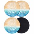thumbnail image 1 of Blue Coastal Coasters Set of 4, Life Is Better At The Beach Beach Absorbent Coasters for Drinks, Coaster for Bar Office Dining Coffee Table Accessories Decor, Non Slip Round Desk Coaster, 1 of 9