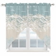 thumbnail image 1 of Blue Coastal Coral Swag Curtains for Kitchen/Bedroom/Living Room, Summer Beach Ocean Abstract Art Scalloped Curtains 63 Inch Long, Rod Pocket Window Swag Topper Curtains Valances 2 Panels Set 36"x63", 1 of 8