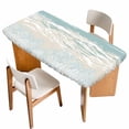 thumbnail image 1 of Blue Coastal Coral Table Cloths for 5 Foot Rectangle Tables, Summer Beach Ocean Abstract Art Patio Waterproof Elastic Fitted Tablecloths, Washable Rectangular Table Cover for Camping, 1 of 8