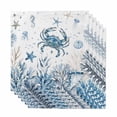 thumbnail image 1 of Blue Coastal Crabs Cloth Napkins, Summer Ocean Sea Starfish Coral Shells Washable and Reusable Dinner Napkins Set of 6, Table Napkin for Kitchen Party Birthday Wedding Hotel Housewarming 20"x20", 1 of 9