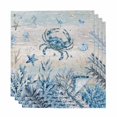thumbnail image 1 of Blue Coastal Crabs Cloth Napkins, Summer Vintage Ocean Sea Coral Shells Washable and Reusable Dinner Napkins Set of 4, Table Napkin for Kitchen Party Birthday Wedding Hotel Housewarming 20"x20", 1 of 9