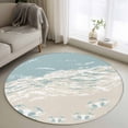 thumbnail image 1 of Blue Coastal Crabs Round Area Rug 4Ft Washable Circle Rugs for Bedroom Dining Room, Summer Beach Ocean Abstract Art Non-Slip Carpet Floor Mats Indoor Outdoor Carpet Runner Aesthetic Home Decor, 1 of 8
