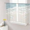 thumbnail image 1 of Blue Coastal Crabs Sheer Curtains 45 Inch Length 2 Panels Set, Summer Beach Ocean Abstract Art Voile Window Treatment Rod Pocket Small Kitchen Curtains Drapes for Bedroom 52"x45"x2, 1 of 7