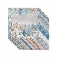 thumbnail image 1 of Blue Coastal Fall Cloth Napkins Set of 8 Reusable Dinner Napkins, Thanksgiving Pumpkins Starfish Coral Cocktail Napkin Washable Table Napkins for Wedding/Holiday Party/Baby Shower 20"x20", 1 of 7
