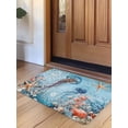 thumbnail image 1 of Blue Coastal Jellyfish Door Mat&nbsp;Indoor Outdoor Entrance, Non Slip Rug for Kitchen Bathroom Entryway Rug, Summer Beach Starfish Botanical Washable Doormat Floor Mat for Office 20x31.5 Inch, 1 of 8