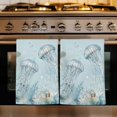 thumbnail image 1 of Blue Coastal Jellyfish Kitchen Towels Set of 3, Ocean Beach Eucalyptus Leaves Coral Absorbent Dish Towels for Kitchen, Microfiber Hand Towel, Quick Drying Tea Towel for Cleaning Decorative Dishcloths, 1 of 7