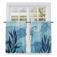 thumbnail image 1 of Blue Coastal Kitchen Curtains 54 Inch Length, Beach Sea Turtle Ocean Nautical Botanical Tiers Curtains for Bathroom Bedroom Cafe, Light Filtering Small Window Treatment Drapes 2 Panels 42"Wx54"L, 1 of 8