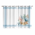 thumbnail image 1 of Blue Coastal Kitchen Curtains Window Panels, Nautical Starfish Eucalyptus Leaf Coral Striped Insulated Window Treatment Curtain, Grommet Curtains for Bedroom/Living Room/Bathroom, 2 Piece 52"Wx63"L, 1 of 8