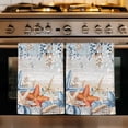 thumbnail image 1 of Blue Coastal Kitchen Towels Set of 1, Summer Beach Starfish Weeping Eucalyptus Vintage Absorbent Dish Towels for Kitchen, Microfiber Hand Towel, Quick Drying Tea Towel for Cleaning Dishcloths, 1 of 7