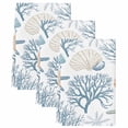 thumbnail image 1 of Blue Coastal Kitchen Towels Set of 3, Nautical Coral Beach Starfish Soft Microfiber Dish Towels, Absorbent Quick-Dry Washable Dishcloths for Kitchen Cleaning, Drying Dishes, 18x28 Inches, 1 of 9