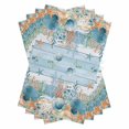 thumbnail image 1 of Blue Coastal Kitchen Towels Set of 4, Water Absorbent Dish Towel, Summer Beach Starfish Shell Coral Nautical Decorative Hand Towels - Quick Drying Cloth for Cooking Baking, 18x28 Inch, 1 of 8