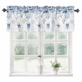 thumbnail image 1 of Blue Coastal Kitchen Valances for Windows 42x12 Inch Kitchen Curtains Valances Rod Pocket Summer Eucalyptus Leaves Beach Ocean Starfish Nautical Bathroom Window Valances for Window Treatment Decor, 1 of 6