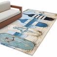 thumbnail image 1 of Blue Coastal Large Area Rugs for Bedroom Living Room, Soft Non Slip Carpet Bedside Rug, Ocean Nautical Anchor Wood Barn Beach Rectangular Floor Cover Kitchen Accent Rug 3'x5' for Dining Room/Office, 1 of 9