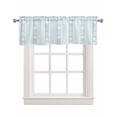 thumbnail image 1 of Blue Coastal Linen Curtain Valance for Bedroom/Bathroom/Kitchen/Living/Dining Room Window,Nautical Ocean Striped Starfish Shells Jellyfish Coral Pocket Topper Drapes Decorative Cafe Drapery 60"x18", 1 of 6