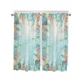 thumbnail image 1 of Blue Coastal Living Room Curtains 2 Panel, Summer Nautical Beach Coral Starfish Cafe Window Treatment, Extra Long Farmhouse Bedroom Bathroom Kitchen Curtains Drapes 104"x72", 1 of 6