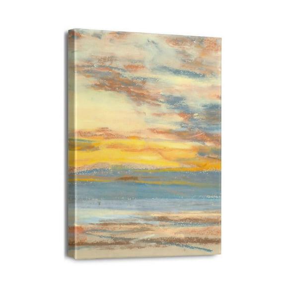 Blue Coastal Masterpiece - 12x16 inch Abstract Ocean Canvas Print Perfect for Sea Lake Home Decor