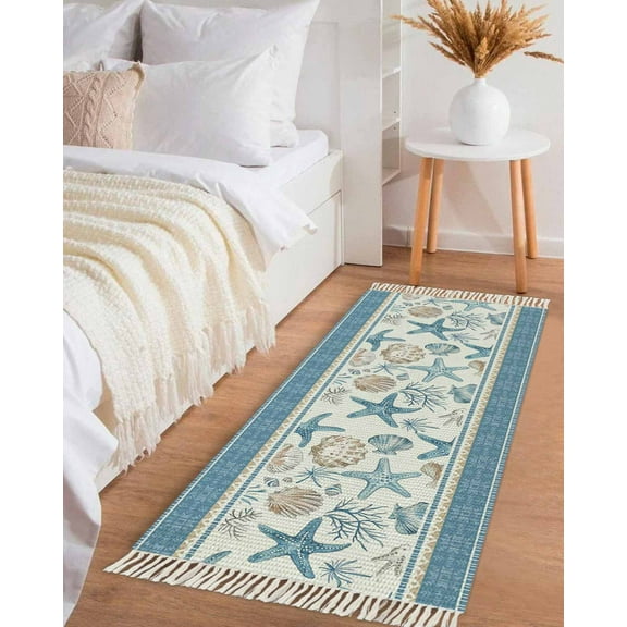 2x3 Ft Entryway Area Rug, Blue Sea Turtle Coastal Kitchen Rug Runner ...