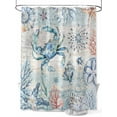 thumbnail image 1 of Blue Coastal Ocean Shower Curtain, Crab Coral Shell Bathroom Decor Curtains Set with Hooks, L Waterproof Fabric Home Accessories， 72 X 78 Inch Long, 1 of 6