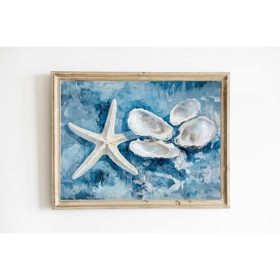 Blue Coastal Print Poster Seaside Art Beach Wall Print Poster Modern Farmhouse Coastal Abstract Ocean Print Poster E226, Unframed Poster Size 8x12 F03.1.18l121