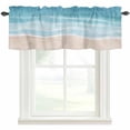 Wave Power Rods Blue Coastal Rod Pocket Curtain Valance, Waves Summer Beach Ocean Sea ...