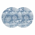 thumbnail image 1 of Blue Coastal Round 13 Inch Placemats Set of 2, Nautical Coral Starfish Shell Octopus Sea HeatResistant Non Slip Place Mats for Dining Table, Wipeable Braided Kitchen Table Mats for Housewarming, 1 of 9