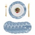 thumbnail image 1 of Blue Coastal Round 13 Inch Placemats Set of 6, Summer Ocean Waves Ombre Sea Starfish HeatResistant Non Slip Place Mats for Dining Table, Wipeable Braided Kitchen Table Mats for Housewarming, 1 of 9