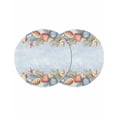 thumbnail image 1 of Blue Coastal Round 15 Inch Placemats Set of 2, Summer Beach Starfish Shell Coral HeatResistant Non Slip Place Mats for Dining Table, Wipeable Braided Kitchen Table Mats for Housewarming, 1 of 9