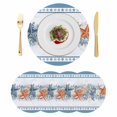 thumbnail image 1 of Blue Coastal Round 15 Inch Placemats Set of 4, Orange Starfish Coral Beach Nautical Botanical HeatResistant Non Slip Place Mats for Dining Table, Wipeable Braided Kitchen Table Mats for Housewarming, 1 of 9