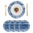 thumbnail image 1 of Blue Coastal Round 15 Inch Placemats Set of 4, Summer Ocean Sea Waves Starfish Corals HeatResistant Non Slip Place Mats for Dining Table, Wipeable Braided Kitchen Table Mats for Housewarming, 1 of 9