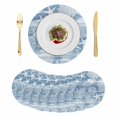 thumbnail image 1 of Blue Coastal Round 15 Inch Placemats Set of 8, Nautical Starfish Coral Jellyfish Shell Sea HeatResistant Non Slip Place Mats for Dining Table, Wipeable Braided Kitchen Table Mats for Housewarming, 1 of 9