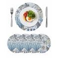 thumbnail image 1 of Blue Coastal Round Placemats Set of 4 for Dinning Tables,Heat-proof Braided Table Mats 15 Inch,Nautical Coral Starfish Beach Summer Washable Place Mat for Kitchen Restaurant Party Decor Table Setting, 1 of 9