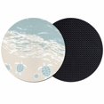 thumbnail image 1 of Blue Coastal Sea Turtle Coasters Set of 2, Absorbent Coasters for Drinks, Summer Beach Ocean Abstract Art Coaster for Desk Coffee Table Protection, Home Decor House Warming Gifts 4", 1 of 8