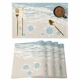 thumbnail image 1 of Blue Coastal Sea Turtle Placemats Set of 8, Summer Beach Ocean Abstract Art Placemats for Dining Table, Place Mats for Kitchen Tabletop, Waterproof Wipeable Dining Table Mats Set, 1 of 9