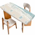 thumbnail image 1 of Blue Coastal Sea Turtle Table Cloths for 8 Foot Rectangle Tables, Summer Beach Ocean Abstract Art Patio Waterproof Elastic Fitted Tablecloths, Washable Rectangular Table Cover for Camping, 1 of 8