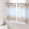 thumbnail image 1 of Blue Coastal Semi Sheer Curtains 45 Inch Length 2 Panels Set, Summer Beach Starfish Shell Coral Sheer Kitchen Curtain Privacy Voile Window Curtain for Living Room Bedroom Rod Pocket Drapes, 1 of 7