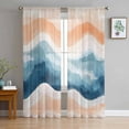 thumbnail image 1 of Blue Coastal Sheer Curtains 72 Inches Long 2 Panels Set, Window Sheer Curtains for Living Room/Bedroom, Summer Beach Nautical Beige Oil Painted Light Filtering Rod Pocket Curtain 52'' x 72'' x 2, 1 of 7