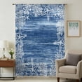 thumbnail image 1 of Blue Coastal Sheer Curtains 84 Inches Long, Summer Ocean Sea Waves Starfish Corals Light Filering Curtains, Breathable Simi Curtain Privacy Drapes for Living Room Bedroom Lightweight Window Treatment, 1 of 9